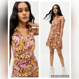 Urban Outfitters Retro Tia Knit Floral Mini Dress Size S